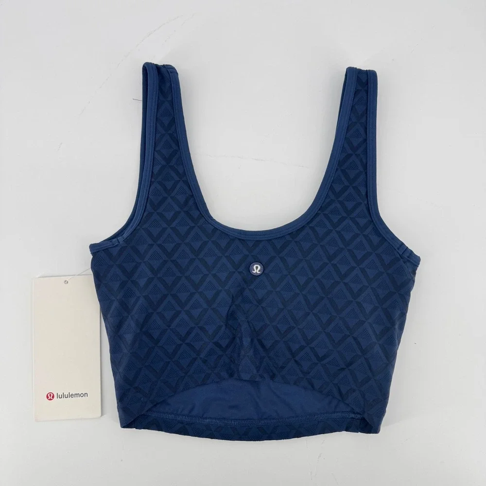 Lululemon Textured Mesh‎ Tennis Tank Blue XXS NWT Cropped - Picture 2 of 3